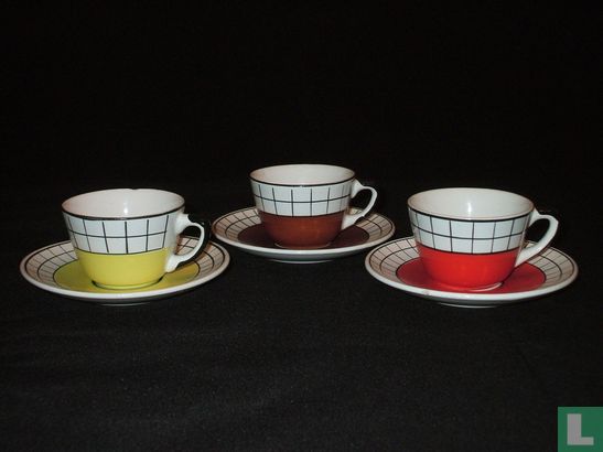 Granit Espresso-Tasse mit Untertasse rot - Bild 2