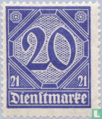 Edition for Prussia. Figure 21 in corners.