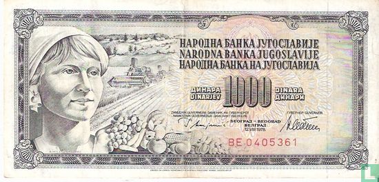 Jugoslawien 1.000 Dinara 1978 - Bild 1