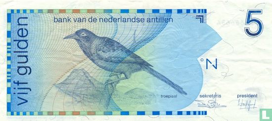 Niederländische Antillen 5 Gulden (PLNA19.1a) - Bild 1