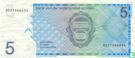 Niederländische Antillen 5 Gulden (PLNA19.1a) - Bild 2