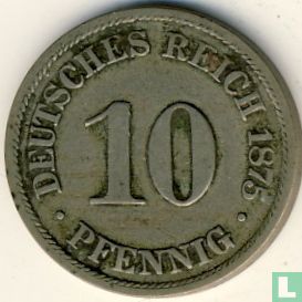 Empire allemand 10 pfennig 1875 (B) - Image 1