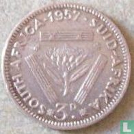 Afrique du Sud 3 pence 1957 - Image 1