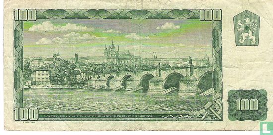 Tchécoslovaquie 100 Korun (préfixe X01-24) - Image 2
