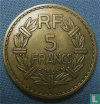 Frankrijk 5 francs 1946 (C - aluminium brons) - Afbeelding 1