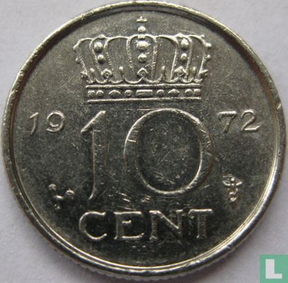 Nederland 10 cent 1972 (misslag) - Afbeelding 1