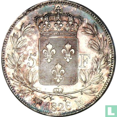 France 5 francs 1826 (MA) - Image 1