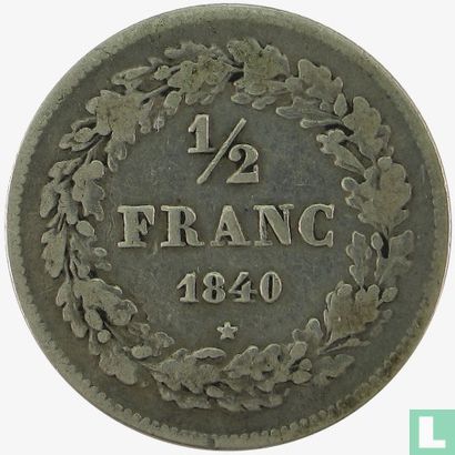 België ½ franc 1840 - Afbeelding 1