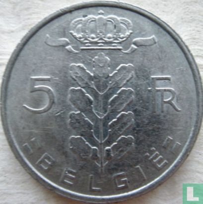 Belgium 5 francs 1977 (NLD) - Image 2