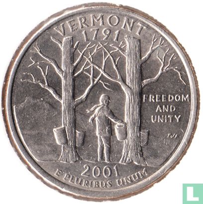 Verenigde Staten ¼ dollar 2001 (D) "Vermont" - Afbeelding 1