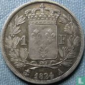 France 1 franc 1824 (A) - Image 1