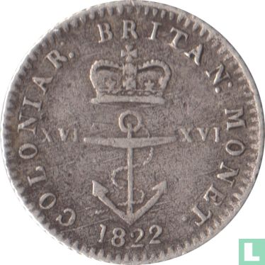British West Indies 1/16 dollar 1822 - Image 1