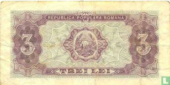 Roumanie 3 Lei 1952 - Image 2
