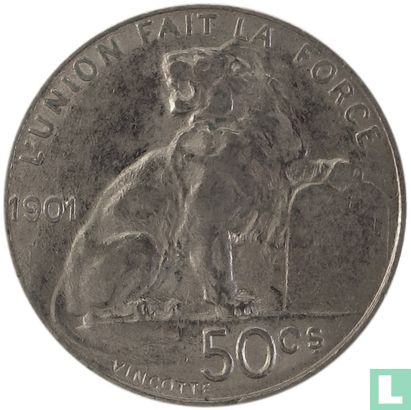 Belgium 50 centimes 1901 (FRA) - Image 1