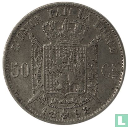 België 50 centimes 1898 (FRA) - Afbeelding 1
