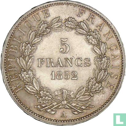 Frankrijk 5 francs 1852 (A) - Afbeelding 1
