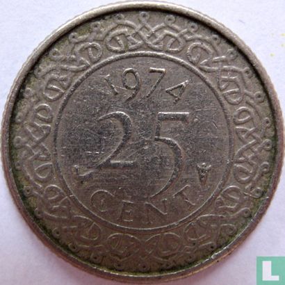 Suriname 25 cent 1974 - Afbeelding 1