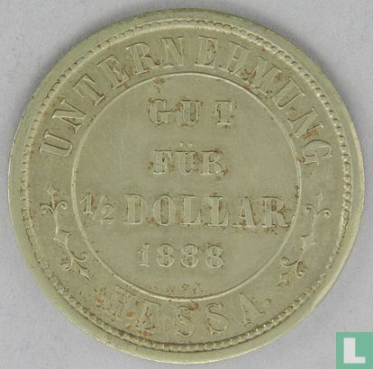 Nederlands-Indië ½ dollar 1888 Plantagegeld Sumatra Hessa