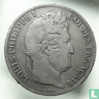 Frankreich 5 Franc 1831 (Relief Text - Eichenbekränzte Haupt - D) - Bild 2