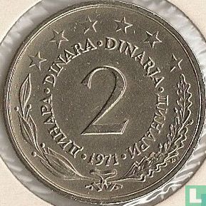 Jugoslawien 2 Dinara 1971 - Bild 1