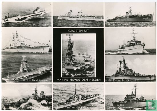 11-luik Kon. Marine met Vliegdelschip Karel Doorman en andere marineschepen