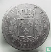 France 5 francs 1815 (LOUIS XVIII - L) - Image 1