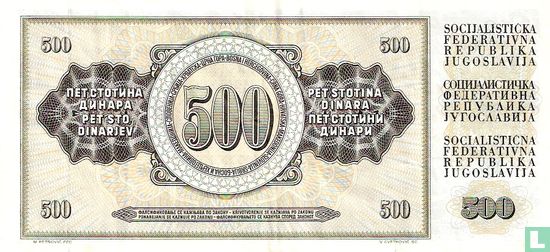 Joegoslavië 500 Dinara (replacement) - Afbeelding 2