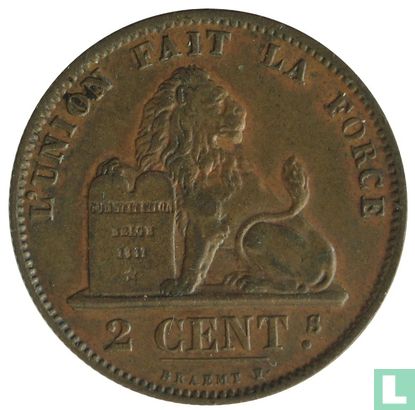 Belgique 2 centimes 1870 - Image 2