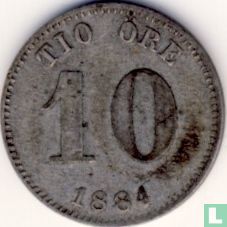 Zweden 10 öre 1884 - Afbeelding 1