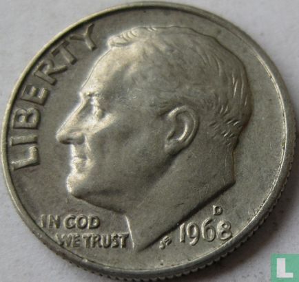 United States 1 dime 1968 (D) - Image 1