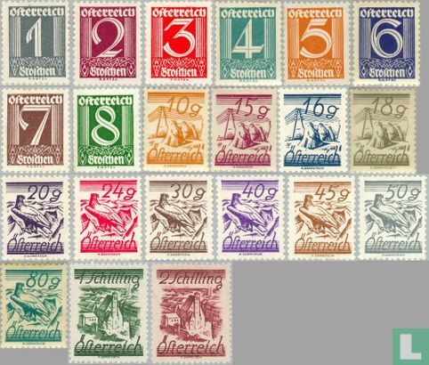Schilling-Briefmarken 