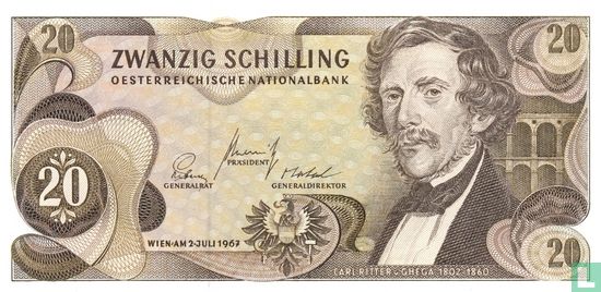 Oostenrijk 20 Schilling 1967 - Afbeelding 1