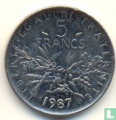 Frankrijk 5 francs 1987 - Afbeelding 1