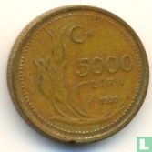 Turkey 5000 lira 1995 (type 2) - Image 1