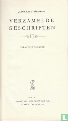 Verzamelde Geschriften II; Debat en Polemiek - Image 1