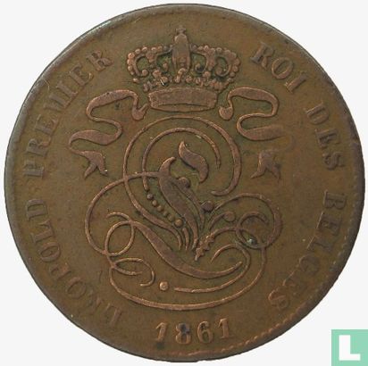 België 2 centimes 1861 - Afbeelding 1