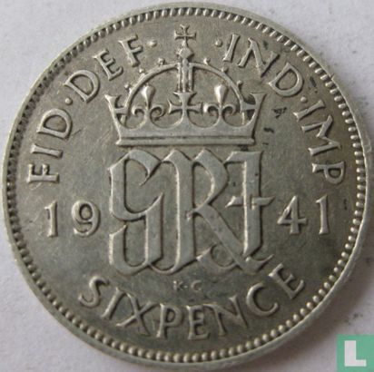 Verenigd Koninkrijk 6 pence 1941 - Afbeelding 1