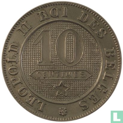 Belgique 10 centimes 1895 (FRA) - Image 2