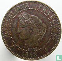Frankrijk 2 centimes 1892 - Afbeelding 1