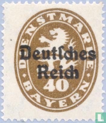 Overprint on stamps ofBavaria