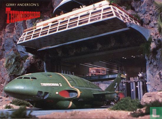 Thunderbird Two leaves its secret hanger on Tracy Island - Afbeelding 1