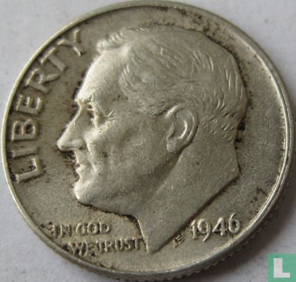États-Unis 1 dime 1946 (sans lettre) - Image 1