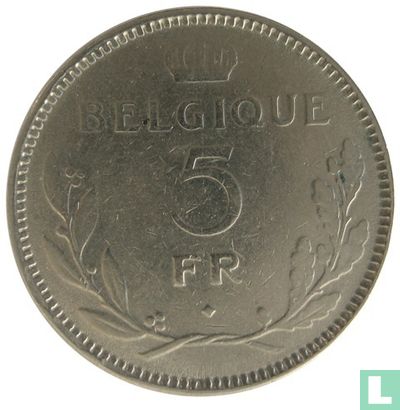 België 5 francs 1936 (FRA - muntslag) - Afbeelding 2