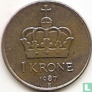 Norway 1 krone 1987 - Image 1
