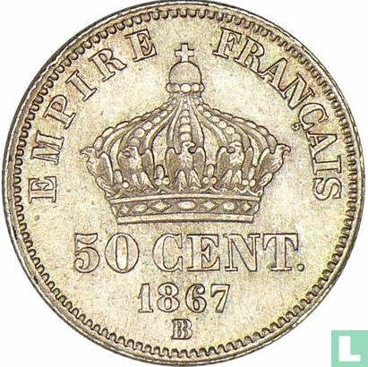 Frankrijk 50 centimes 1867 (BB) - Afbeelding 1