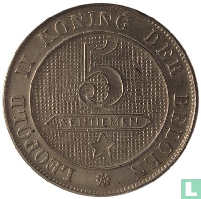 Belgien 5 Centime 1900 (NLD) - Bild 2