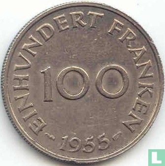 Saarland 100 franken 1955 - Afbeelding 1