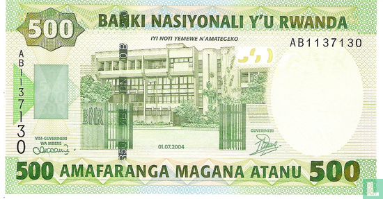 Ruanda 500 Franken - Bild 1