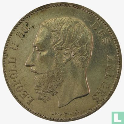 Belgique 5 francs 1867 (petite tête - sans point après F) - Image 2