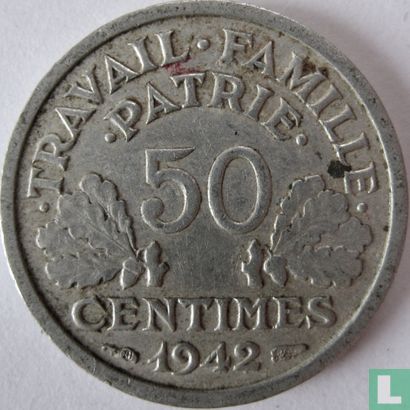 Frankreich 50 Centime 1942 - Bild 1